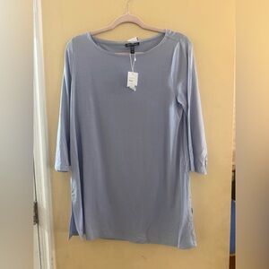 Eileen Fisher Light Blue Tunic Top, M, NWT